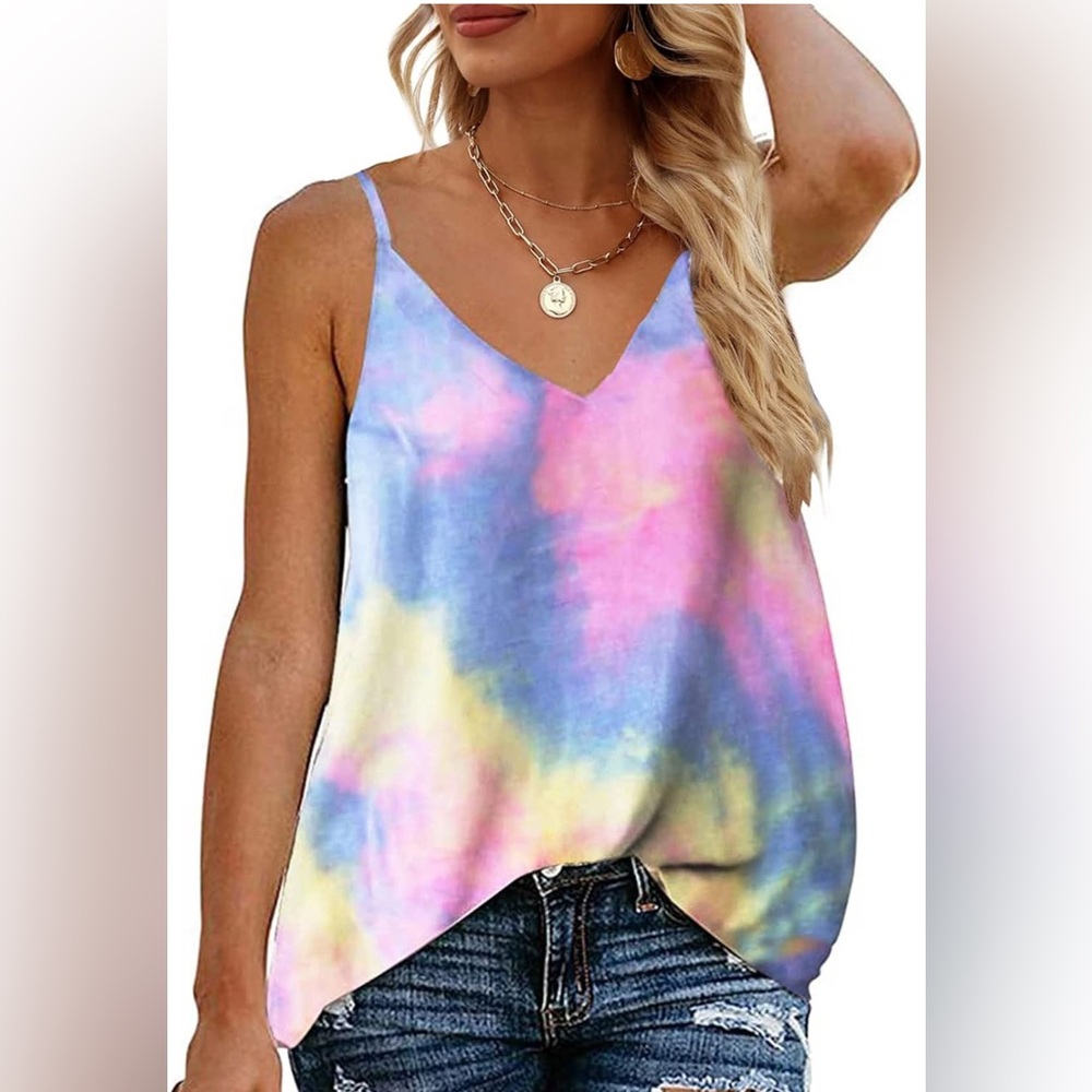 Tie-Dye V-Neck Camisole Top